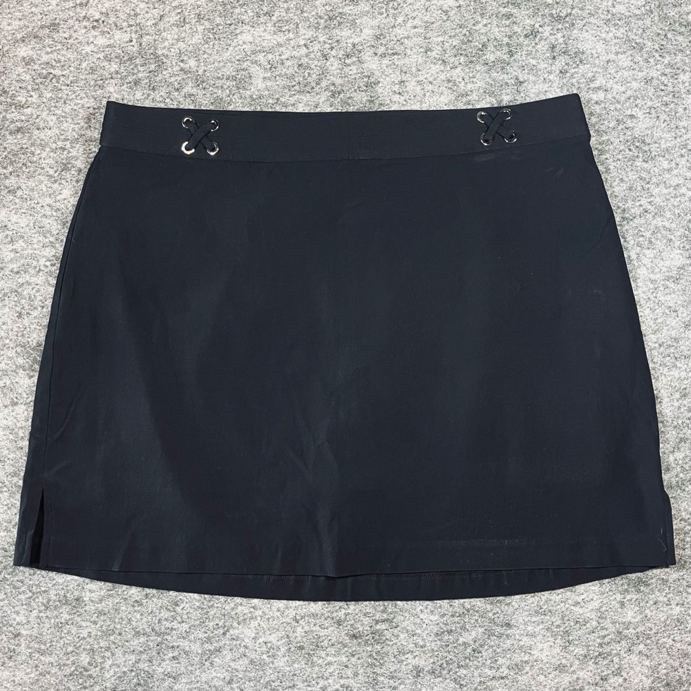 Rafaella Skort Womens XL Black Pull On Stretch Casual Golf‎ Tennis Skirt Preppy